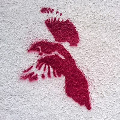 Decoration without link: Painted bird at Künstlergasse 15